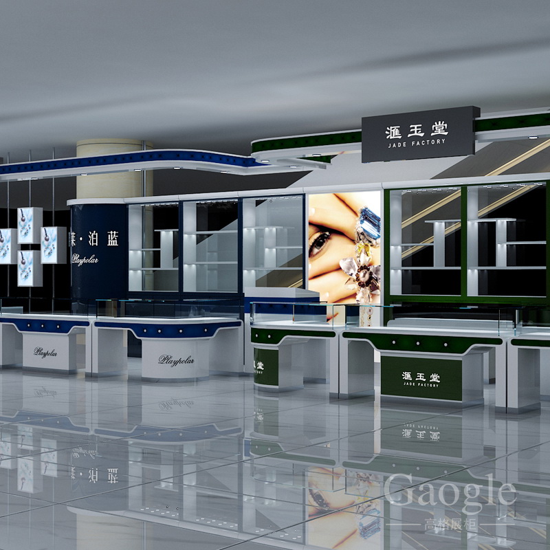 泊萊泊藍(lán)水晶展柜