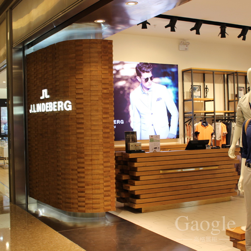 實(shí)木男裝展柜